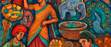 एक सुंदर सूरजमुखी का फूल जो सुनहरी धूप में खिल रहा है और उसकी पत्तियां हरे रंग की हैं।