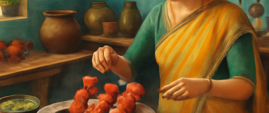 एक सुंदर बगीचे में खिला हुआ लाल गुलाब, जिसमें सुबह की धूप पड़ रही है।