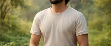 एक सुन्दर प्राकृतिक परिदृश्य जिसमें हरे-भरे पेड़, नीला आसमान और खिलते हुए फूल दिखाई दे रहे हैं।